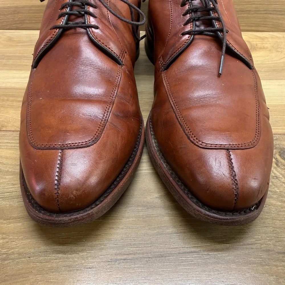 Allen Edmonds Delray Brown Leather Split Toe Dress Oxfords 9 D Reddish‎ Brown
